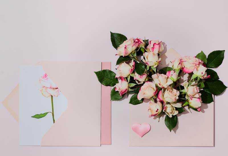 Valentine Card with Roses Image