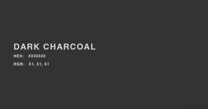 Dark Charcoal Color - Hex:   #333333